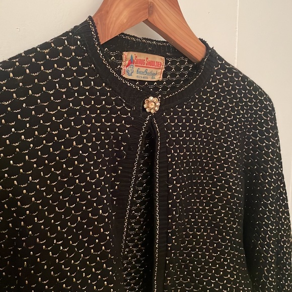 Vintage Sweaters - Vintage Gilded Midnight Sweater Shrug